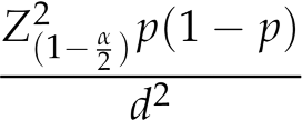 Formula per il calcolo della dimensione del campione